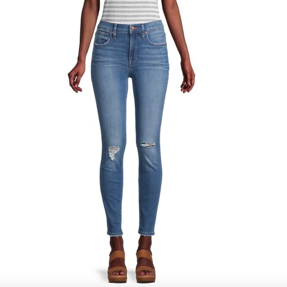 Madewell High-Rise Ripped Ankle Skinny Jeans